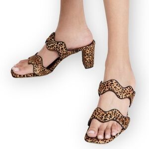 NWT STAUD Sandal,‎ Frankie Wavy Sandals Cheetah, Size 38.5EU